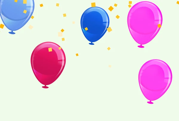 Fundo Feliz Aniversário Com Bolas Balões Voando — Vetor de Stock