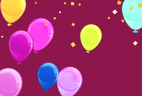 Feliz Cumpleaños Fondo Con Bolas Globos Volando — Archivo Imágenes Vectoriales