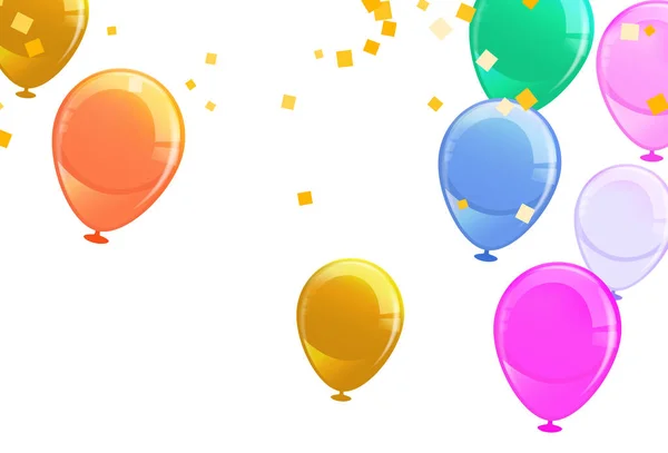 Balloon Vector Border Balloon Collection Sfondo Vacanza Con Posto Testo — Vettoriale Stock