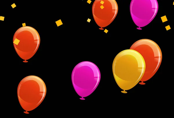 Счастливый День Рождения Шарами Летящими Шариками — стоковый вектор