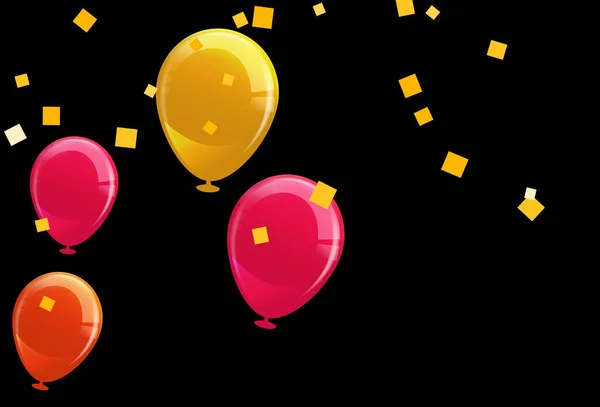 Ballons Joyeux Anniversaire Coloré Volant Pour Fête Les Célébrations Avec — Image vectorielle