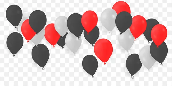 Balloon Set Isolated Transparent Background Vector Realistic Anniversary Birthday Party — 스톡 벡터