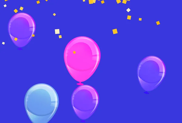 Bunte Happy Birthday Luftballons Fliegen Für Party Und Feiern Hintergrund — Stockvektor