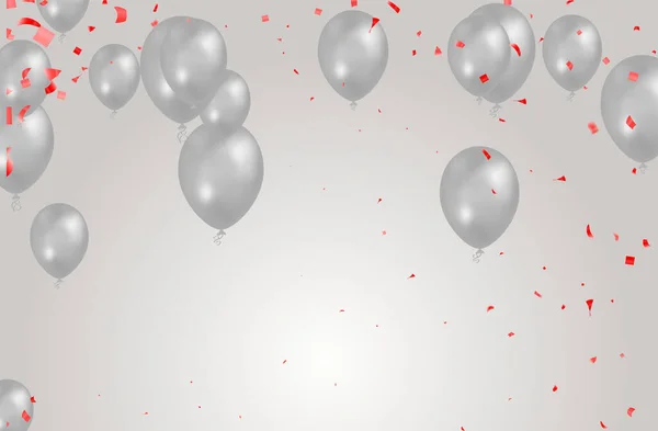 Feliz Cumpleaños Globos Banner Fondo Ilustración Lugar Para Texto Celebración — Archivo Imágenes Vectoriales