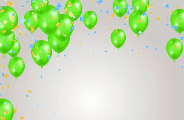 Feliz Cumpleaños Globos Banner Fondo Ilustración Lugar Para Texto Celebración — Vector de stock