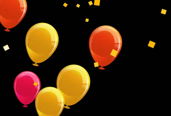 Luftballons Fliegen Und Geburtstag Urlaub Hintergrund Mit Platz Für Text — Stockvektor