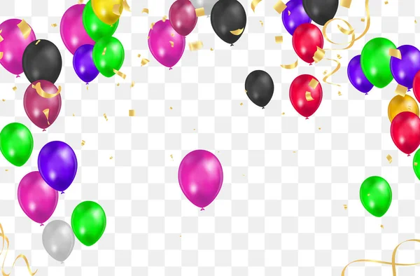 Χρόνια Πολλά Διάνυσμα Χρώμα Γυαλιστερό Μπαλόνια Απομονώνονται Διαφανές Φόντο Πρωτοχρονιά — Διανυσματικό Αρχείο