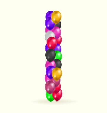 Letter I Balloons variety of colors logo vector design template