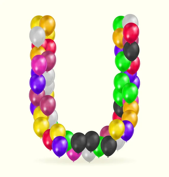 Letter Balloons Variety Colors Logo Vector Design Template — Vetor de Stock