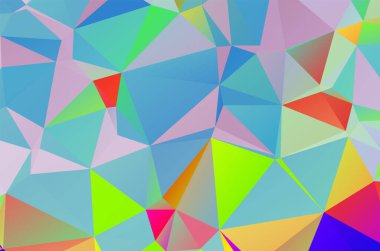 İş sunumları veya internet için geometrik tasarım. Renkli girdaplı gökkuşağı çokgen arkaplan veya çerçeve. Soyut Dikdörtgen