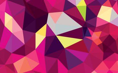 Vektör, çok renkli geometrik arkaplan. Üçgenler, üçgenleme. Geometrik mozaik, renkli üçgenler, origami tarzında uygulama