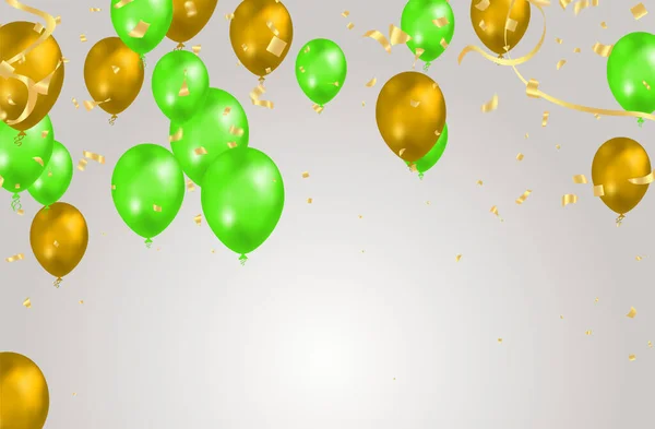 Vetor Voador Balões Festivos Brilhantes Com Balões Brilhantes Para Férias — Vetor de Stock