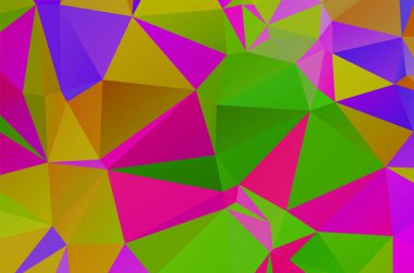 Vektör, çok renkli geometrik arkaplan. Üçgenler, üçgenleme. Geometrik mozaik, renkli üçgenler, origami tarzında uygulama