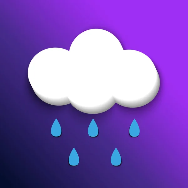 De icoon vector is een regenwolk. Modieus gebruikersinterface ontwerp met realistisch weerpictogram. realistisch 3D-pictogram voor website, mobiele applicatie — Stockvector
