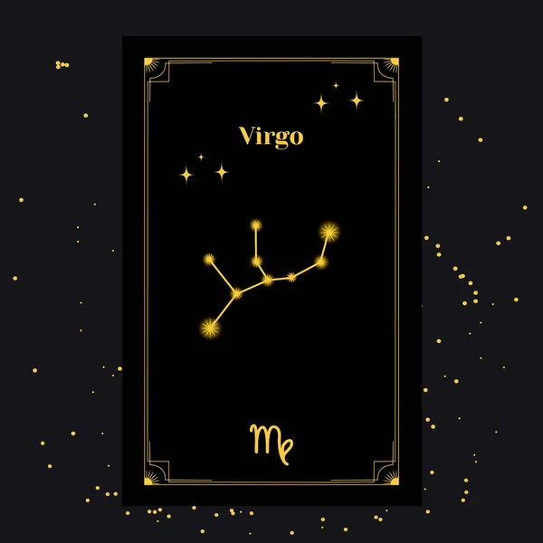 Virgo Signs, Zodiac Background. Lindas imagens vetoriais no meio de uma galáxia estelar com a constelação —  Vetores de Stock