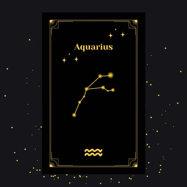 Aquarius Signs, Zodiac Background Чудові векторні зображення в центрі зоряної галактики з сузір "ям. — стоковий вектор