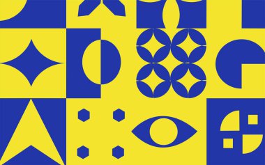 Tebrik kartlarının modaya uygun geometrik tasarım unsurları. Geometrik desenler ve elementler. Modern soyut poster ve kapak şablonu tasarımı.