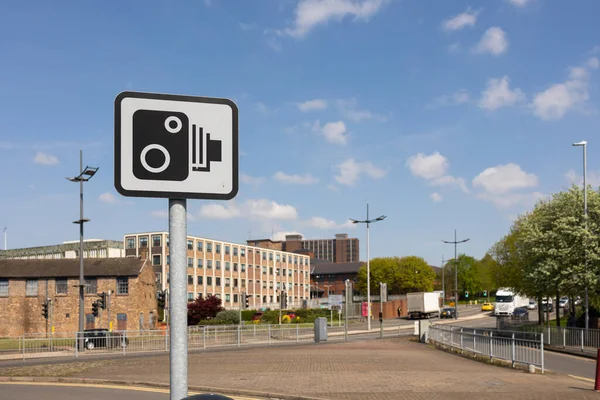 Hanley Stoke Trent Staffordshire Förenade Kungariket 2022 Hastighetskamera Skylt Vid — Stockfoto