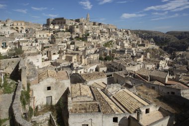 Bari Matera İtalya-23 Eylül 2015 Antik şehir mağaralar ve karmaşık sokak