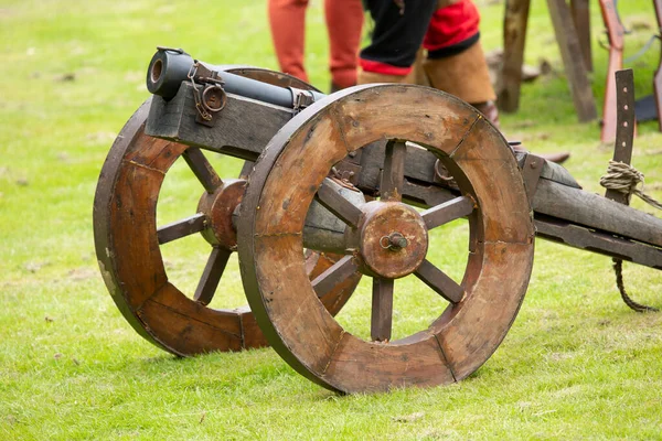 English Civil War Cannon Wooden Wheels Steel Barrel — Foto de Stock