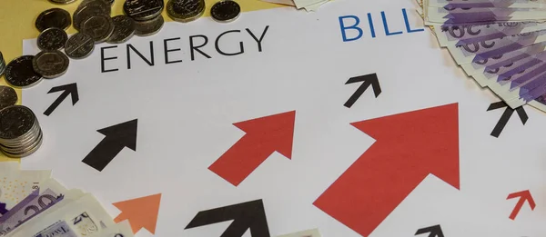 Rising cost of energy and bills, Cost of living crisis, concept