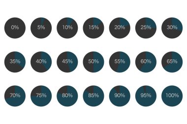 yüzde diyagramı izonları ayarlandı, vektör illüstrasyonu