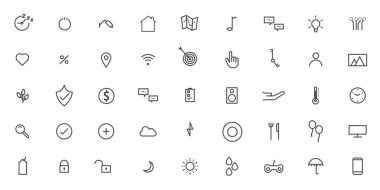 Akıllı ev simgesi seti