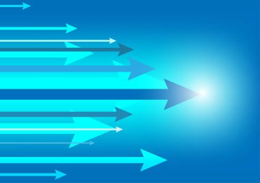 Teknoloji arka planı. Büyüyen oklar. hisse büyümesi