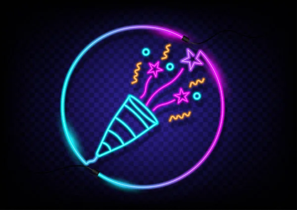 Néon Fluorescent Partie Signe Illustration Vectorielle — Image vectorielle