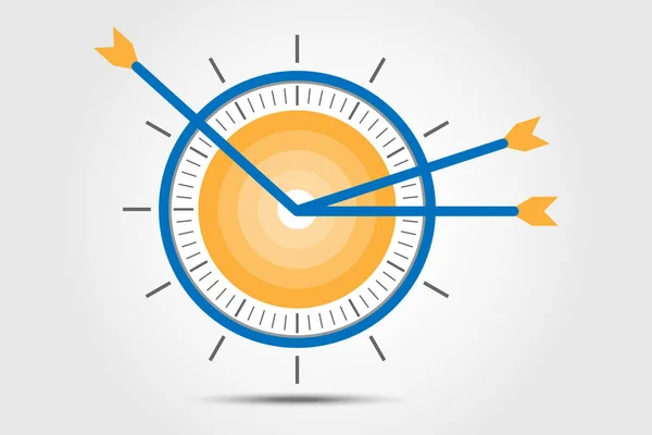 Tids Och Klockmålskoncept Timmesmätning Effektivitet Vektor Symbol Illustration — Stock vektor