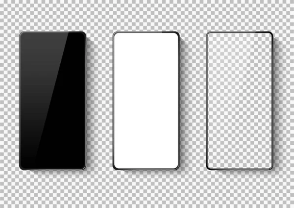 現実的な携帯電話のモックアップのセット — ストックベクタ