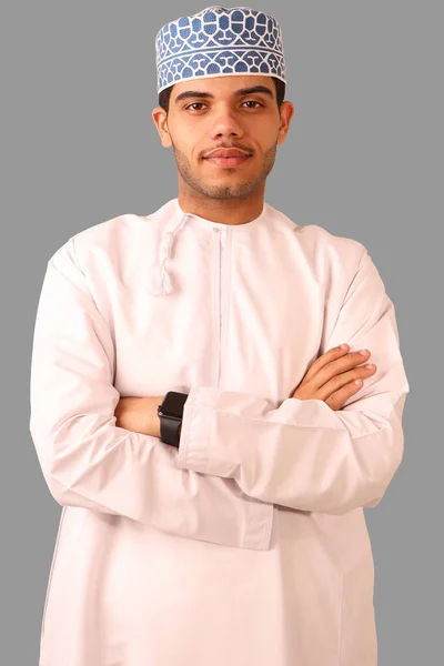 Omani Man Making Hand Gesture — Stockfoto