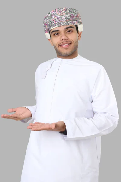 Mann Aus Dem Oman Macht Handbewegung — Stockfoto