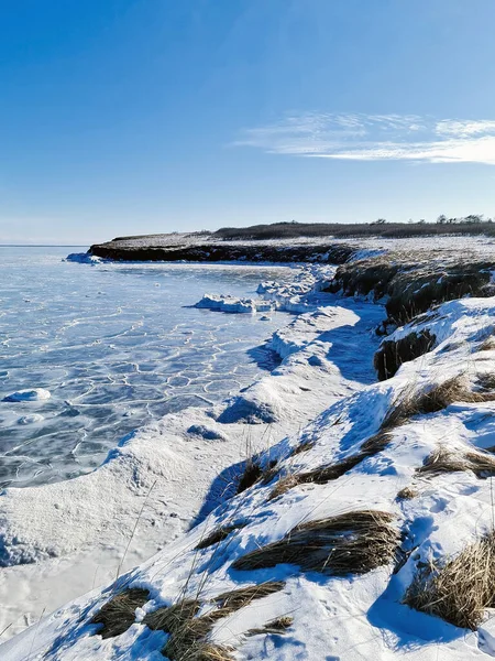 Unique Wild Russian Seashore Winter — Stock Photo, Image
