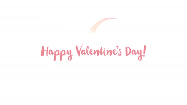 Happy Valentines Day Text Heart Shape Particles Animation — Stock video
