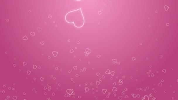 Abstract Pink Valentine Dia Corações Fundo — Vídeo de Stock