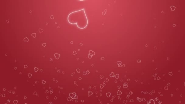 Аннотация Red Valentines Day Hearts Background — стоковое видео