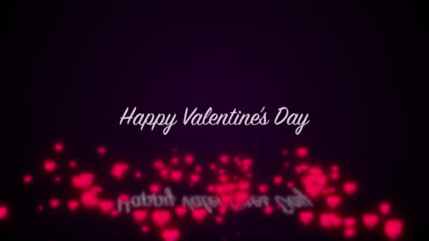 Happy Valentine Day Text Mit Rosa Herzen Animation — Stockvideo