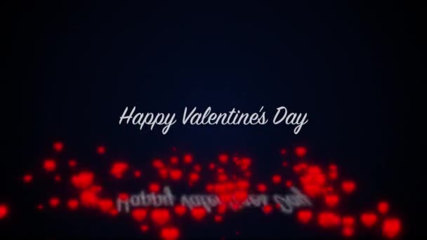 Neon Happy Valentines Day Text Uvnitř Tvaru Srdce — Stock video