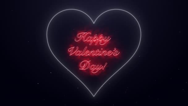 Texto Feliz Vermelho Dia Dos Namorados Dentro Forma Coração — Vídeo de Stock