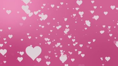 Beyaz Kalpli Pembe Arkaplan. Sevgililer Günü Canlandırması.