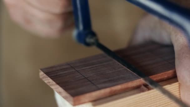 Process Making Guitar Fingerboard — Stock Video