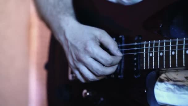Muzyk Gra Gitarze Elektrycznej — Wideo stockowe