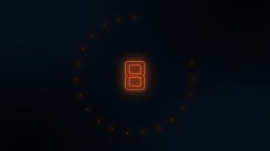 10 'dan 0' a geri sayım. Turuncu Renkler, Parıltı, Minimalistik, Canlandırma.