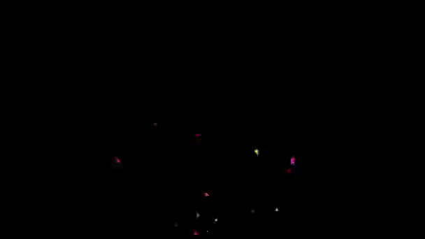 Pink Yellow Confetti Explosion Alpha Channel — 图库视频影像