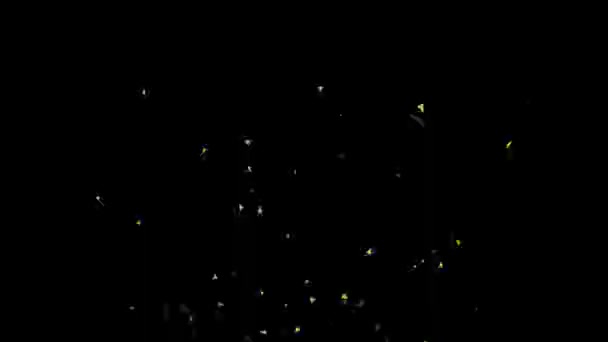 Green Yellow Orange Confetti Explosions Alpha Channel — 图库视频影像