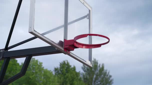 Ball Throw Basketball Hoop Slow Motion — Stock Video