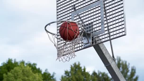 Ball Throw Basketball Hoop Slow Motion — Stockvideo