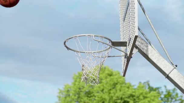 Basketball Misses Hoop Slow Motion — Video