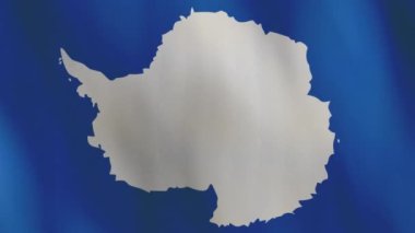 Waving Antarctica Flag Animation Background